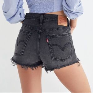 Black Mid Rise Levi Shorts